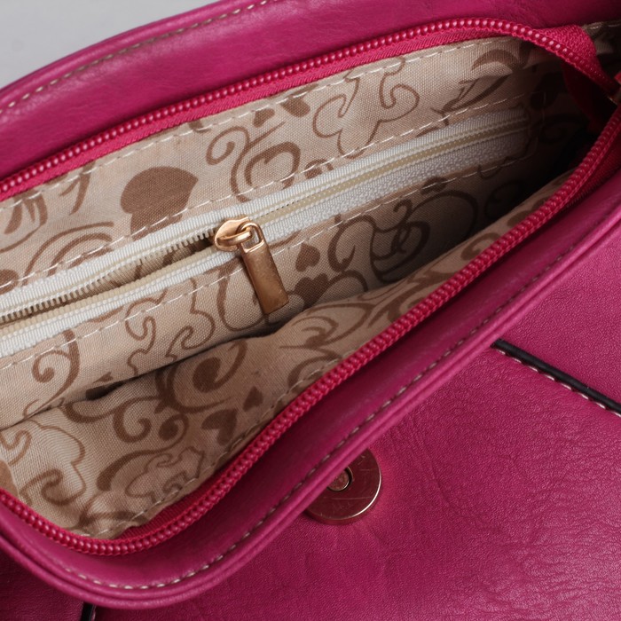 Сумка женская "Серенити", 1 отдел, длинный ремень, цвет малиновый