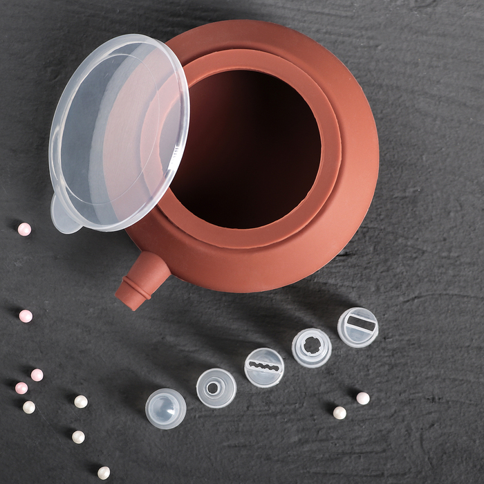 Емкость для крема "Лавелли", 4 насадки, цвета МИКС