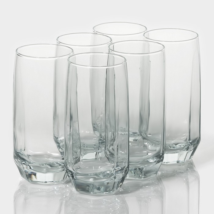 Набор стеклянных стаканов Lav «Алмаз», 385 мл, 6,2×14,2 см, 6 шт набор высоких стаканов 6 шт алмаз 385 мл