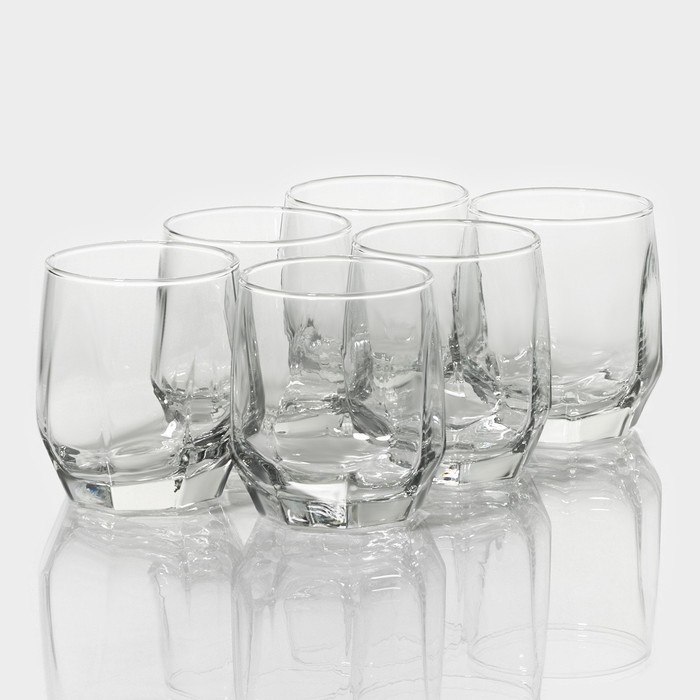 Набор стеклянных стаканов Lav «Алмаз», 215 мл, 7×8 см, 6 шт