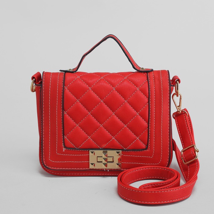 Сумка женская "Селма", 1 отдел, длинный ремень, цвет красный