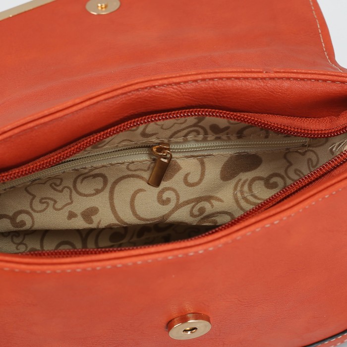 Сумка женская "Септима", 1 отдел, длинный ремень, цвет рыжий