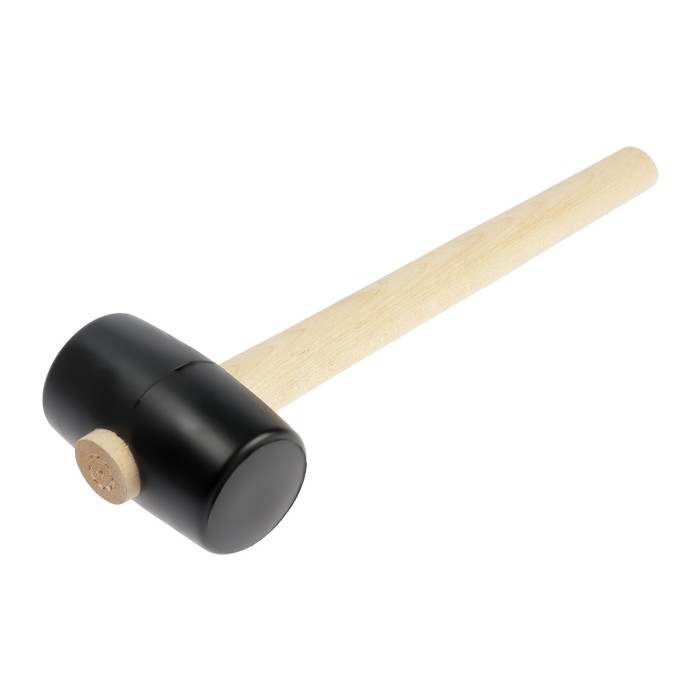 Киянка ЛОМ, деревянная рукоятка, черная резина, 55 мм, 300 г