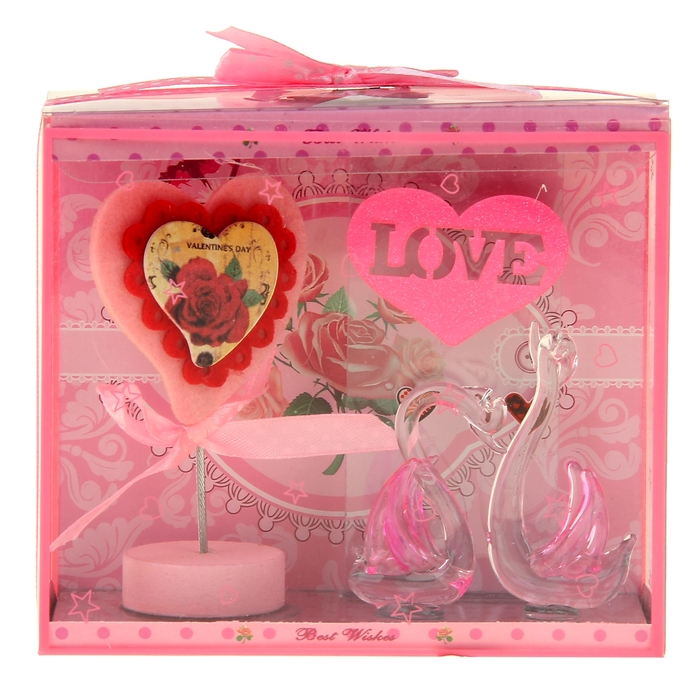 Сувенир световой "Лебеди у сердца" МИКС