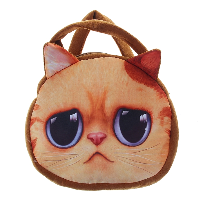 Мягкая сумочка "Киса" рыжая с печальными глазами