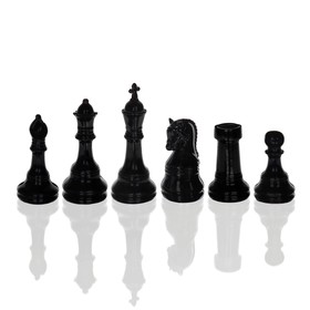 Набор шахматных фигур (король, ферзь, слон, конь ладья, пешка), черный, 27 × 18 × 23 см Ош