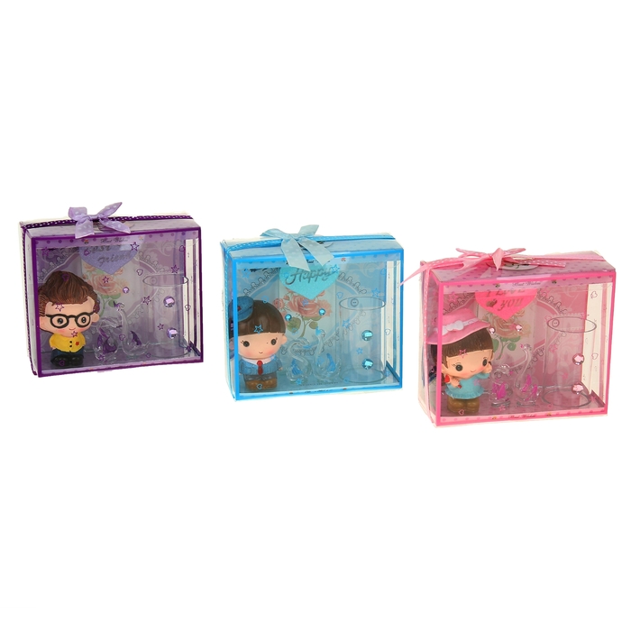 Сувенир световой карандашница "Малышка и лебеди" МИКС