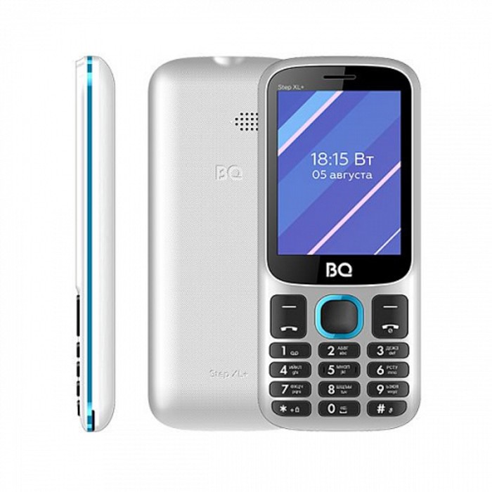 Сотовый телефон BQ M-2820 Step XL+ 2,8, 32Мб, microSD, 2 sim, бело-синий сотовый телефон bq step xl 2820 черный зеленый