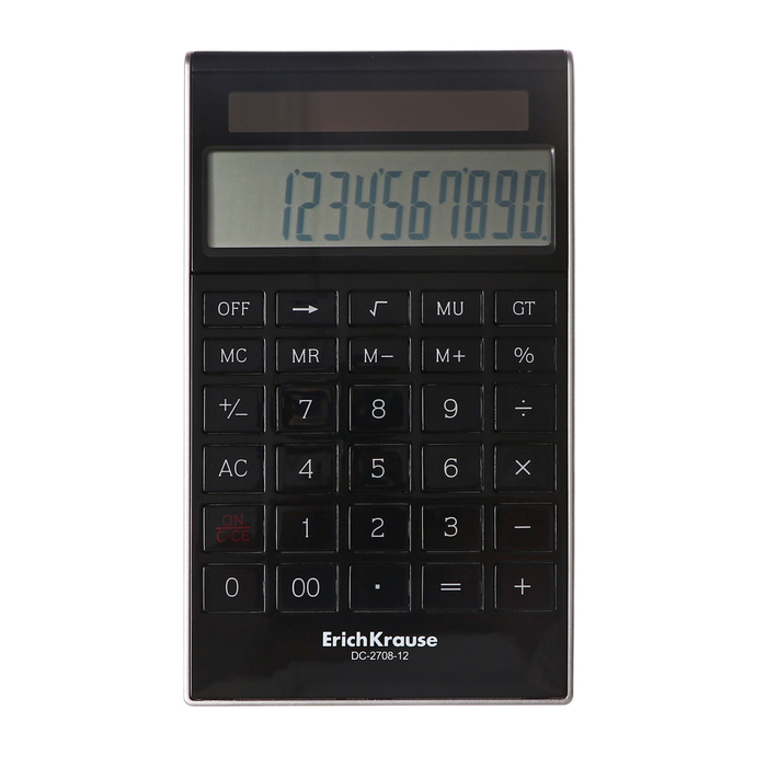 Калькулятор настольный 12-разрядов ErichKrause DC-2708-12 Classic, черный канцелярия milan калькулятор настольный компактный 12 разрядов