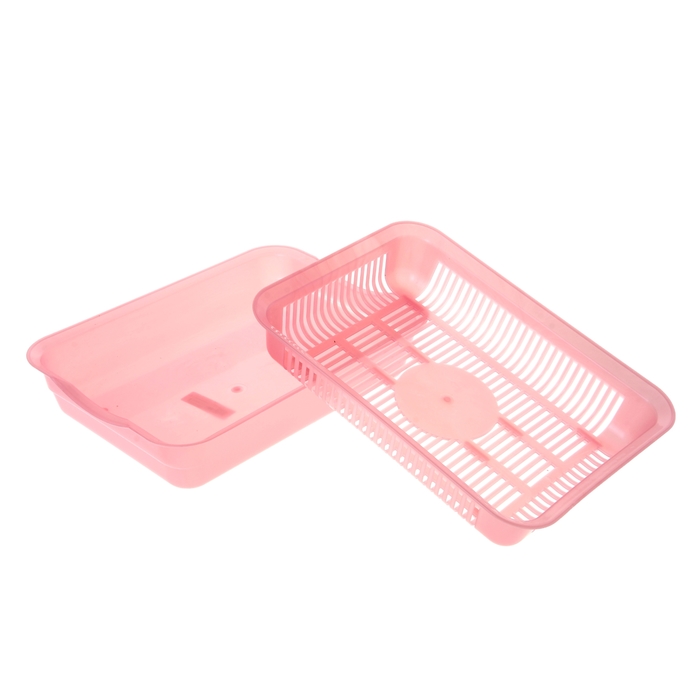 Туалет с сеткой, 34,5х25,5х7,5 см, перламутровый, розовый