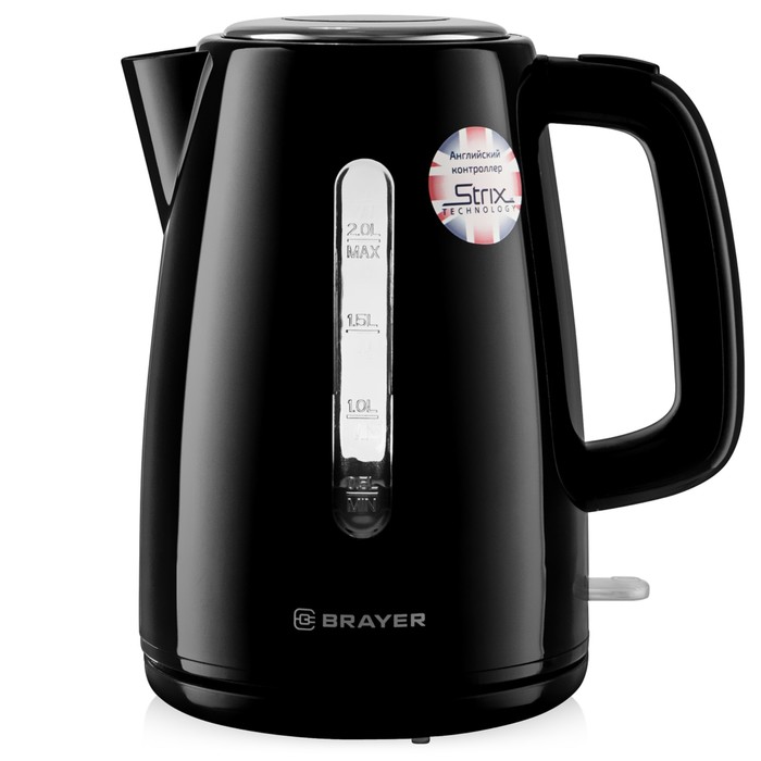 

Чайник электрический BRAYER 1058BR-BK, пластик, 2 л, 2200 Вт, чёрный