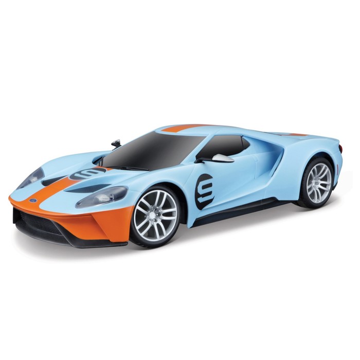 

Машинка Maisto 2019 FORD GT - Heritage, со светом и звуком, 1:24, цвет оранжево-голубой