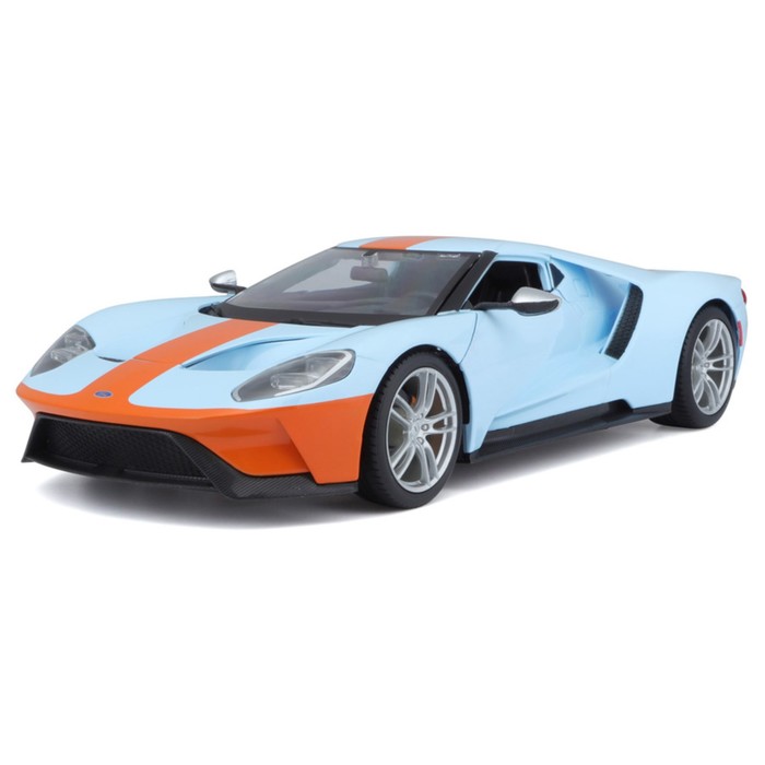 

Машинка Maisto Die-Cast 2017 Ford GT, открывающиеся двери, 1:18, цвет оранжево-голубой