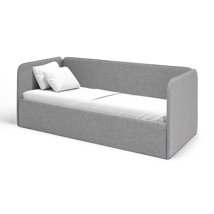 Кровать-диван Romack Leonardo, большая боковина, цвет серая рогожка, 200х90 см