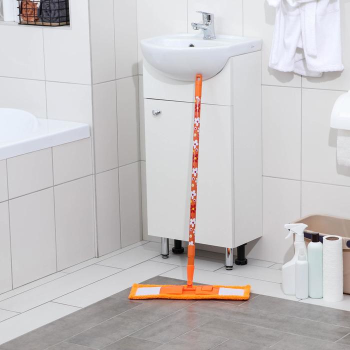 Швабра плоская, телескопическая ручка 68-120 см, насадка из микрофибры "Лето"