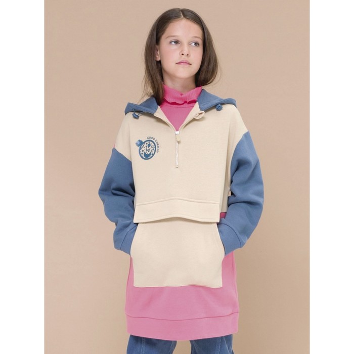 Толстовка для девочек, рост 128 см, цвет коралловый куртка для девочек рост 128 см цвет коралловый