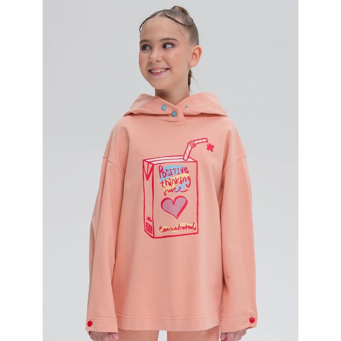 футболка для девочек рост 158 см цвет персиковый Толстовка для девочек, рост 158 см, цвет персиковый