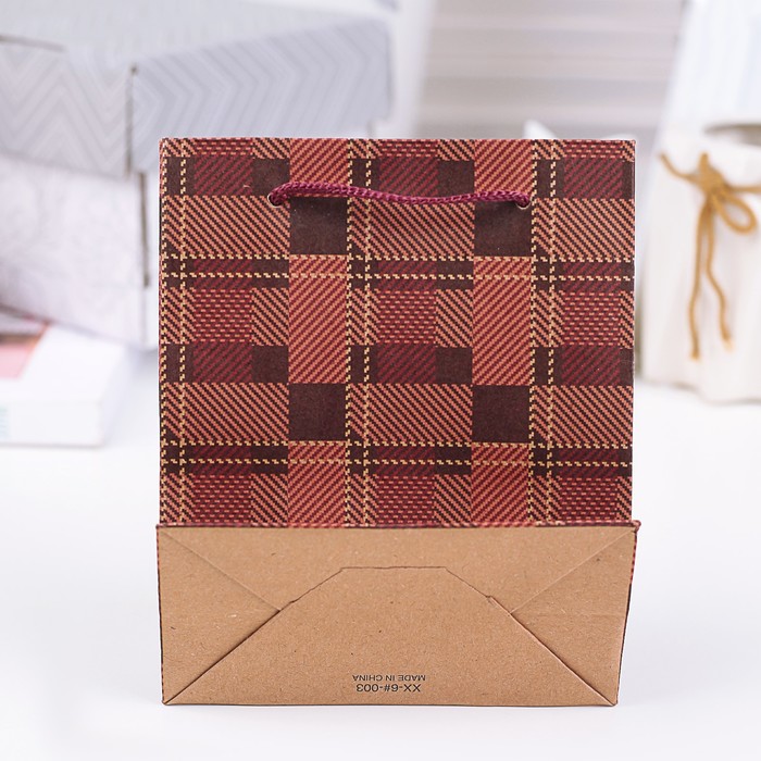 Пакет крафт "Геометрия", 12 х 15,5 х 5,5 см