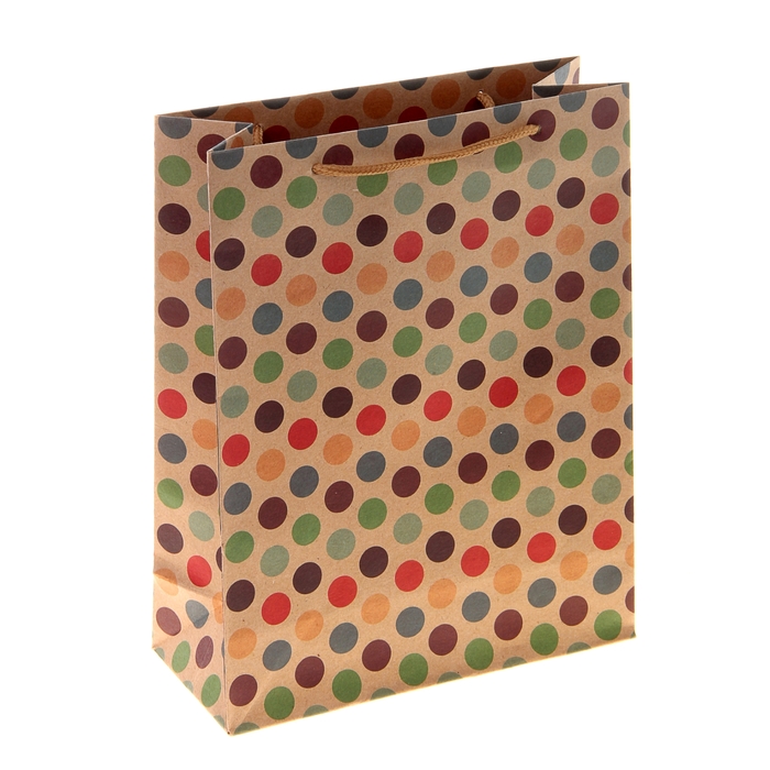 Пакет крафт "Горошек", 12 х 5,5 х 15,5 см
