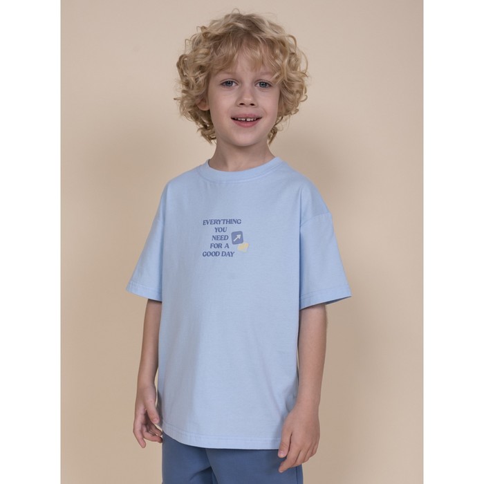 футболка для мальчиков рост 86 см цвет голубой Футболка для мальчиков, рост 86 см, цвет голубой