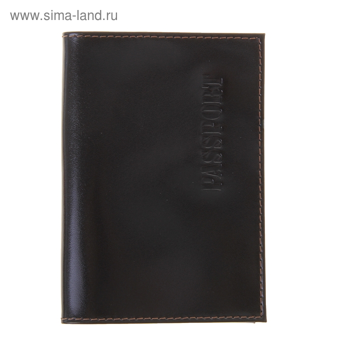 Обложка для паспорта с карманом, цвет коричневый