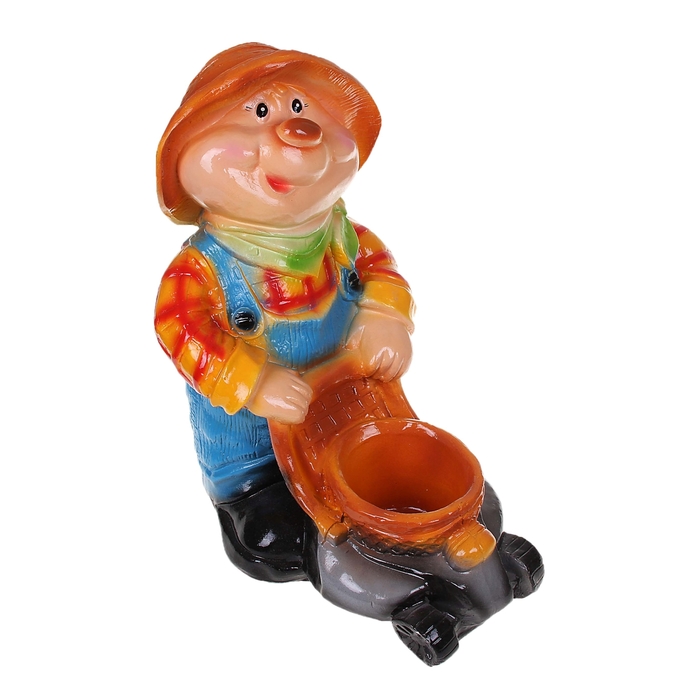 Садовая фигура с кашпо "Весёлый садовод" микс