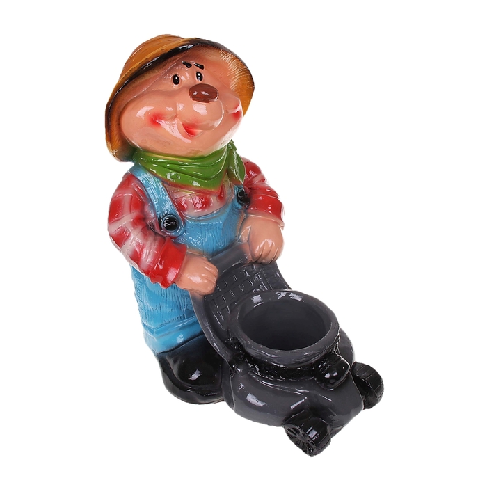 Садовая фигура с кашпо "Весёлый садовод" микс