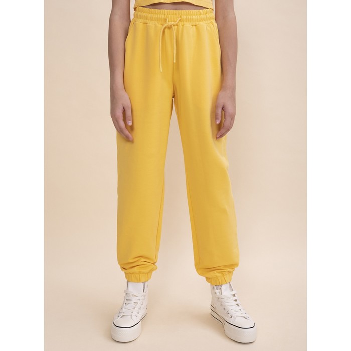 Брюки для девочек, рост 122 см, цвет жёлтый брюки для девочек рост 122 см цвет бледно жёлтый