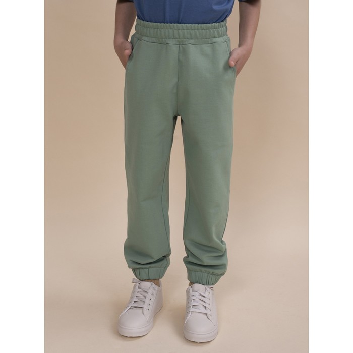 Брюки для мальчиков, рост 146 см, цвет зелёный брюки для мальчиков рост 146 см цвет серо зелёный