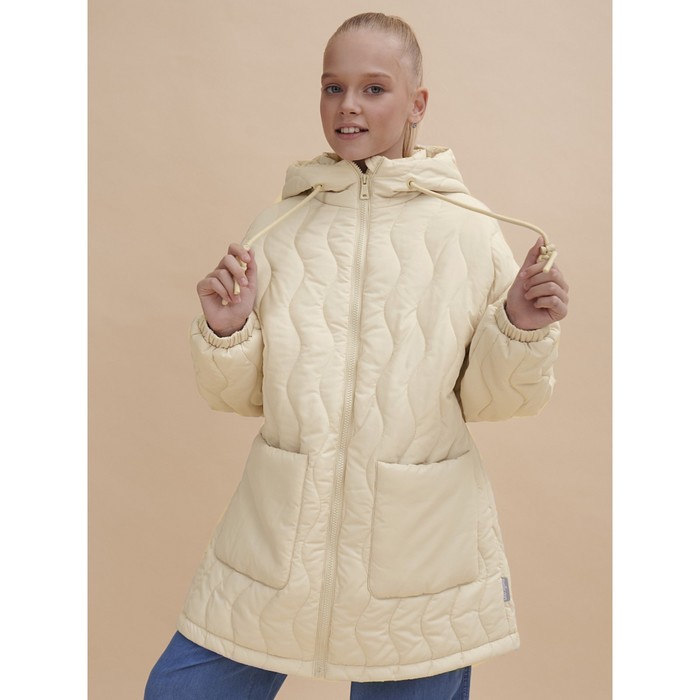 Ветровка для девочек, рост 122 см, цвет кремовый пальто для девочек рост 122 см цвет кремовый