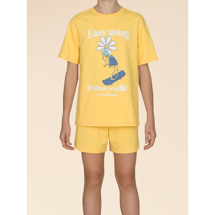 Комплект для девочек, рост 122 см, цвет жёлтый футболка для девочек рост 122 см цвет жёлтый