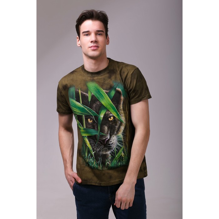 Футболка мужская Collorista 3D Panther, размер M (46), цвет зелёный