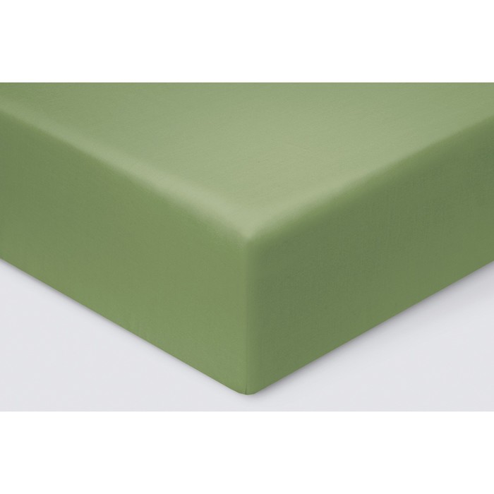 Простыня на резинке, размер 200x200x23 см, цвет зелёный