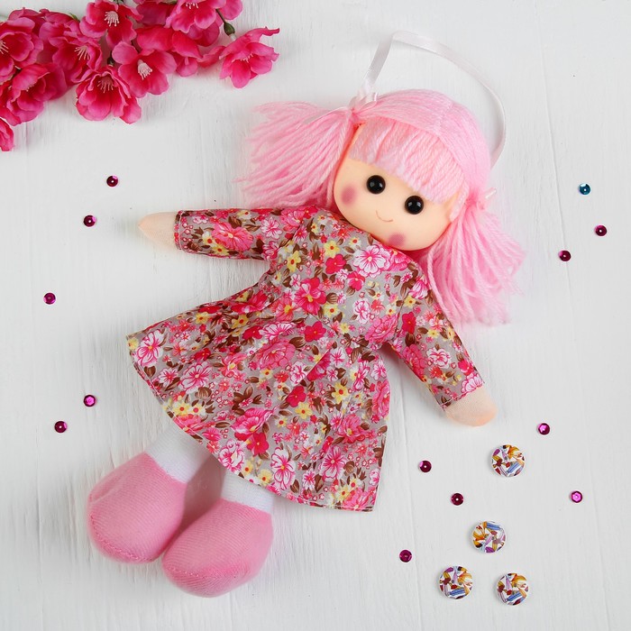 Мягкая игрушка кукла в платьишке, цвета МИКС