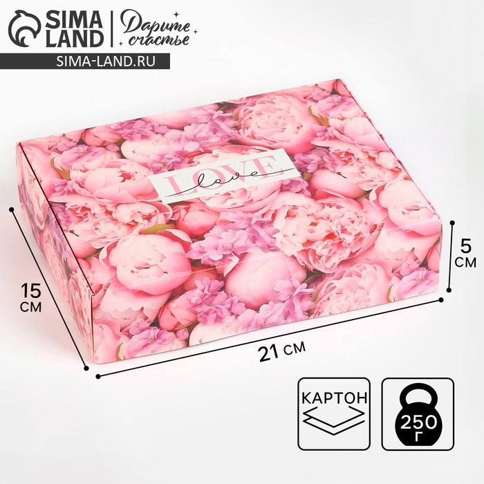Коробка складная «Цветочное настроение», 21 × 15 × 5 см