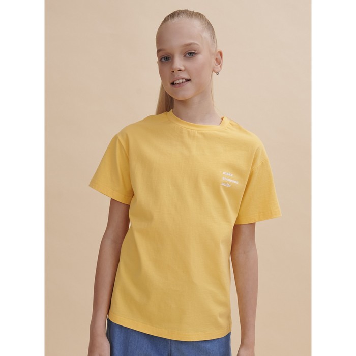 

Футболка для девочек, рост 140 см, цвет жёлтый