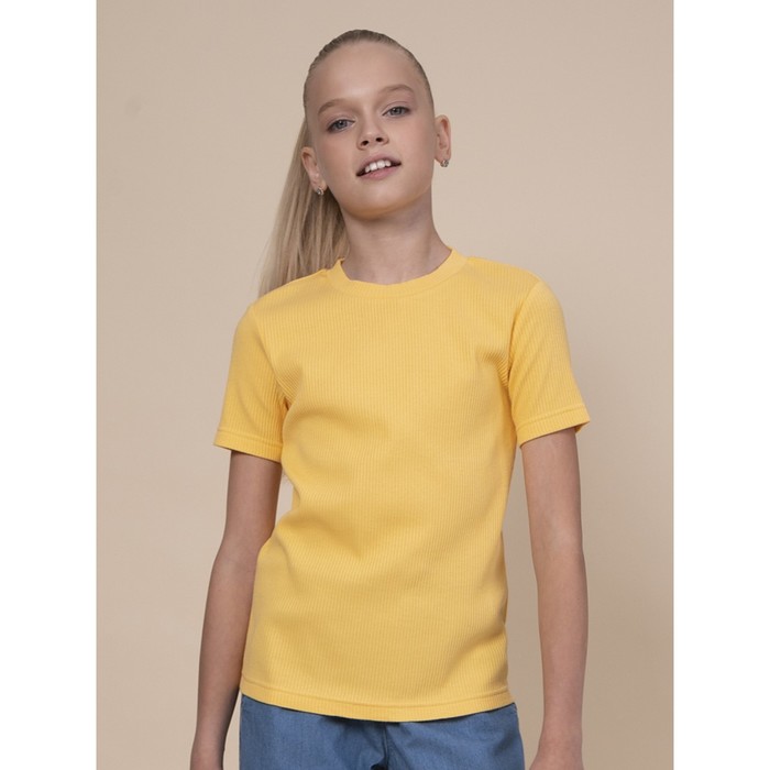 Футболка для девочек, рост 140 см, цвет жёлтый платье для девочек рост 140 см цвет жёлтый