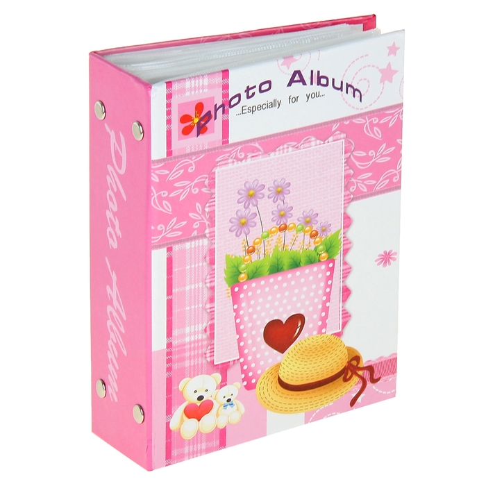 Фотоальбом на 96 фото 10х15 см "Соломенная шляпка/букетик" МИКС