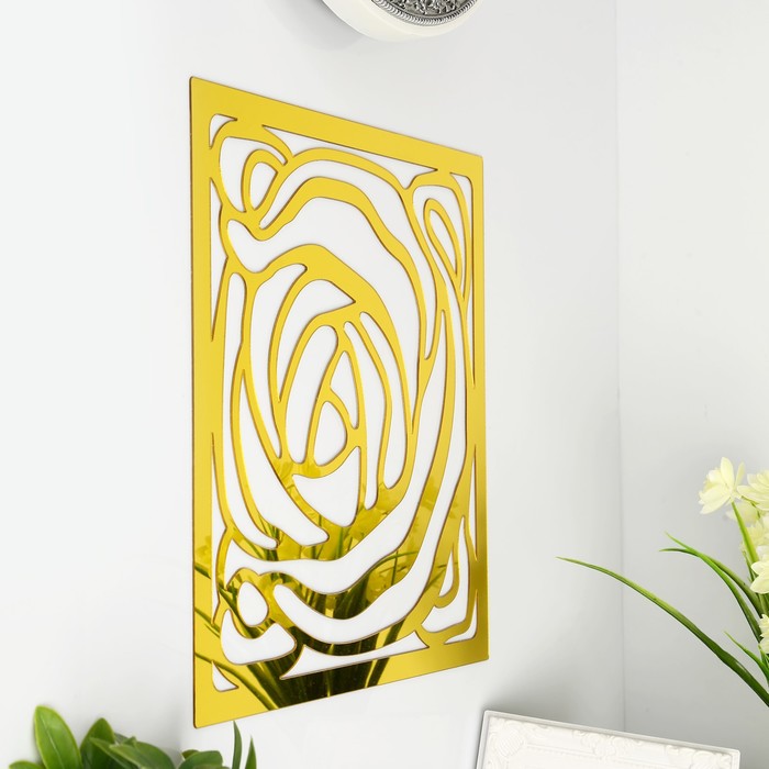 Наклейка интерьерная зеркальная "Бабочка и розочка" МИКС