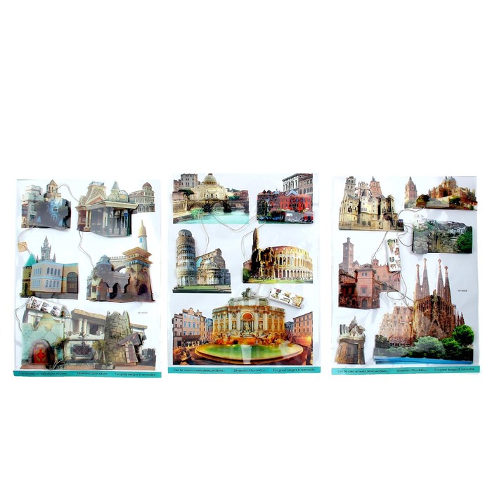 Наклейка интерьерная "Город" со светом, МИКС