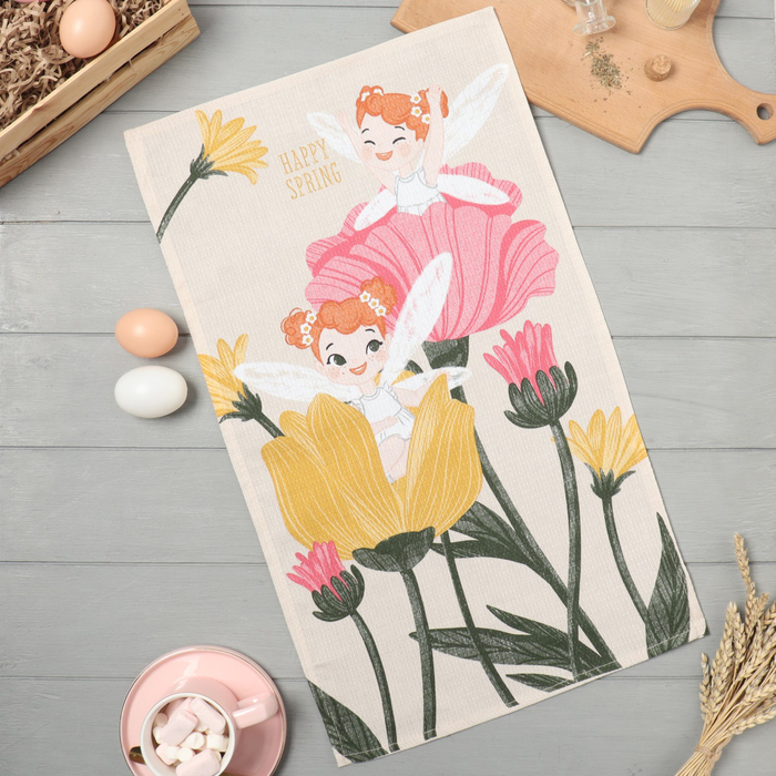 

Полотенце кух.Доляна "Happy Spring" 35х60 см, 100% хл, 160г/м2