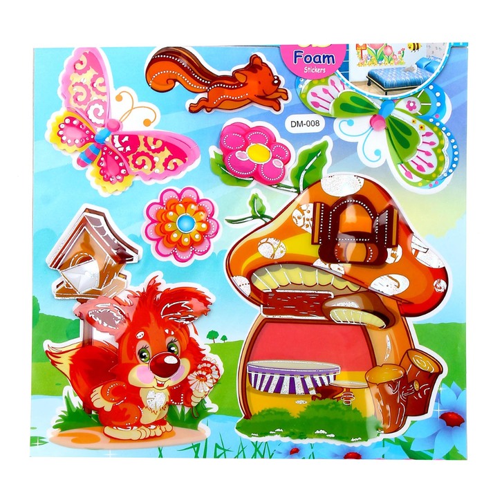 Наклейка 3D "В огороде" МИКС