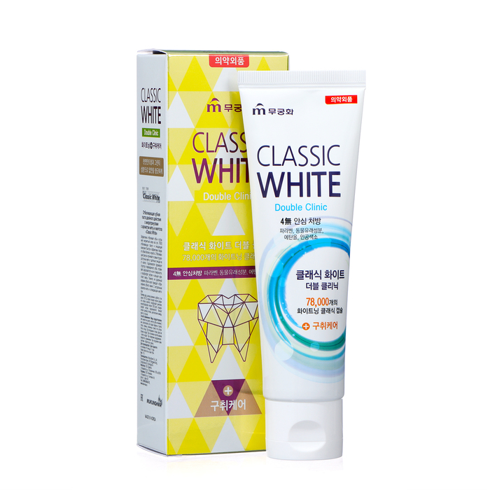 Отбеливающая зубная паста, двойное отбеливание, устраненяет неприятный запах Classic White