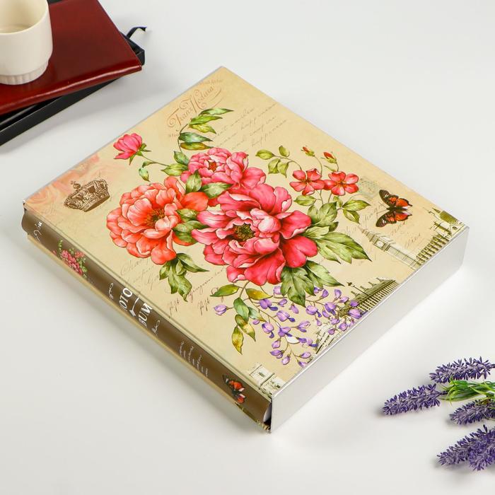 Фотоальбом "Королевские цветы" на 400 фото 10х15 см в коробке, микс