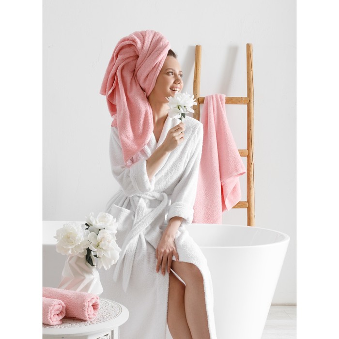 Комплект махровых полотенец Pink, размер 50х90 см, 2 шт комплект махровых полотенец harvey размер 50х90 см 1 шт 70x140 см 1 шт цвет ментол