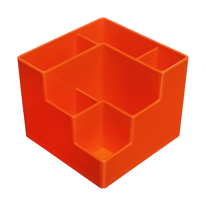 Подставка-органайзер для канцелярии 6 отделений цвет оранжевая