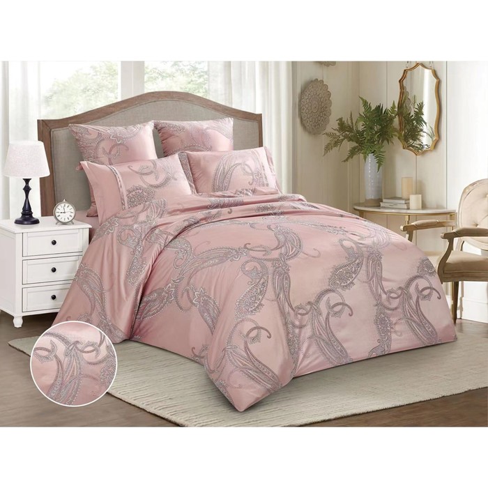 

Постельное бельё дуэт Satin Jacquard, размер 230x250 см, 150x215 см - 2 шт, 50x70 см - 2 шт, 70x70 см - 2 шт