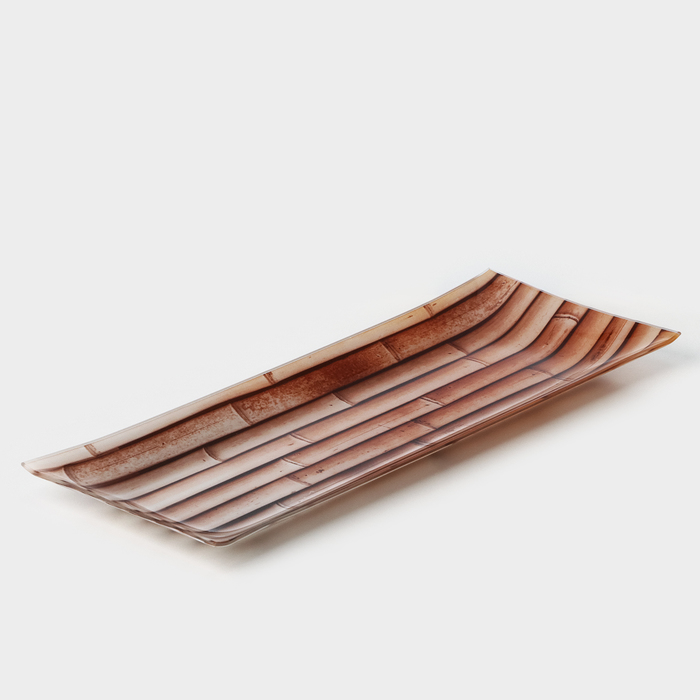 Блюдо стеклянное Доляна «Бамбук», 36,5×15 см декоративное блюдо доляна бамбук 2830691