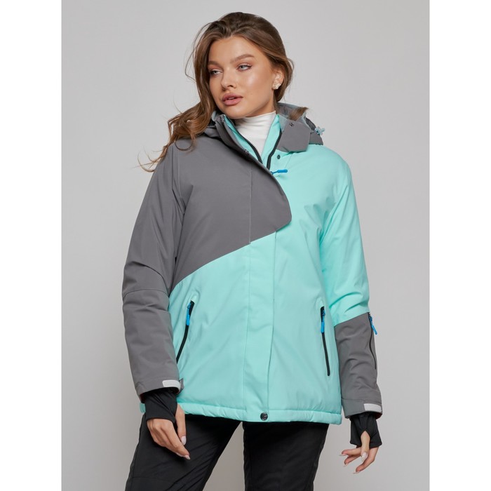 Горнолыжная куртка женская зимняя, размер 52, цвет бирюзовый