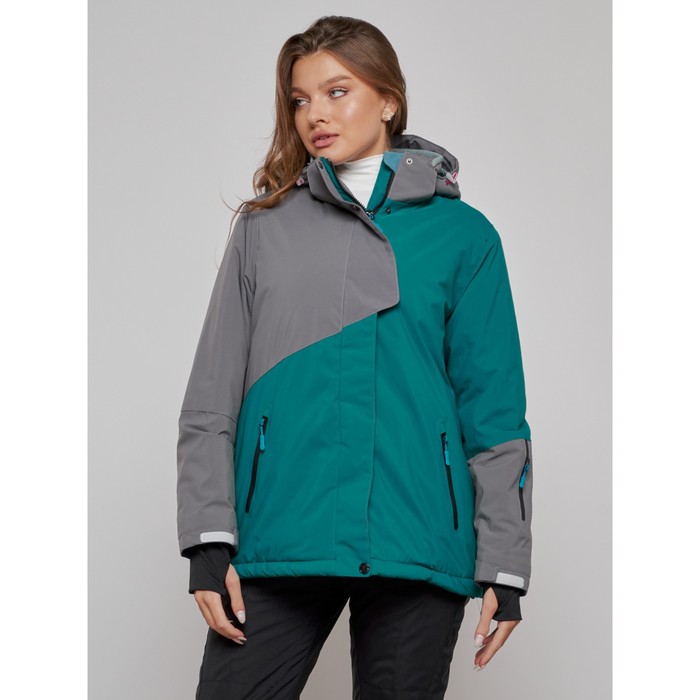 Горнолыжная куртка женская зимняя, размер 54, цвет тёмно-зелёный